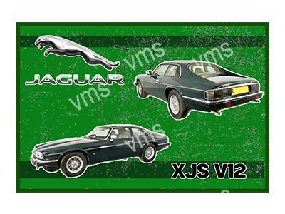 JAG0200 JAGUAR  XJS V12 METAL SIGN  18"X12"