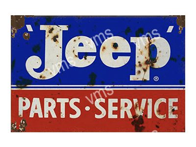 JEEP0101 JEEP SERVICE RUSTY METAL SIGN  12"X8"