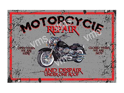 MBR001 - Motorcycle Repair - MOTORCYLE METAL SIGN 18"x12"