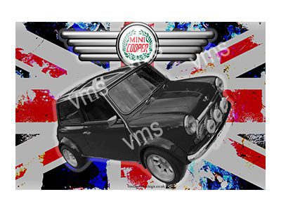 MINI0102 MINI COOPER UNION JACK METAL SIGN  18"X12"