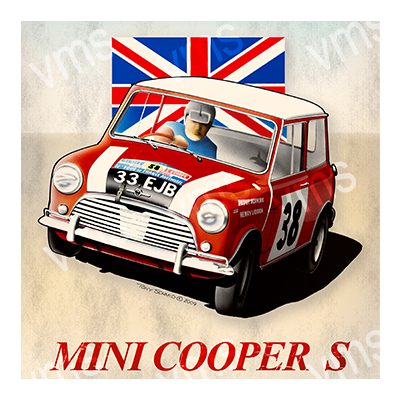 MINI0300A MINI COOPER  VINTAGE MIN METAL SIGN 12"X12"