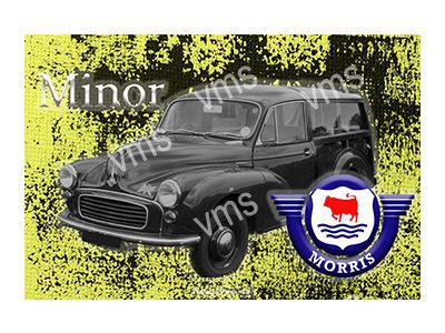 MORR0101 MORRIS MINOR TRAVELLER METAL SIGN 18"X12"