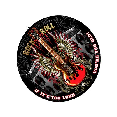 MUSIC0122B ROCK N ROLL METAL SIGN 14" ROUND