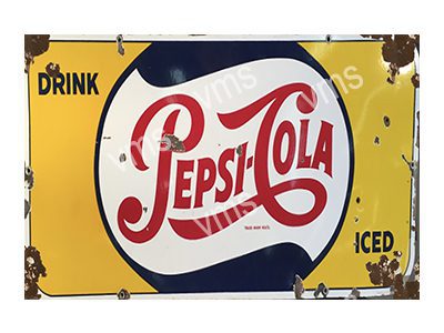 PEP0100 PEPSI COLA VINTAGE RUST EFFECT METAL SIGN 12"X8"