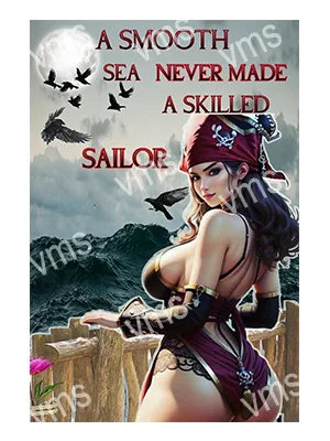 PIN0145B A SMOOTH SEA SAILING PIN UP METAL SIGN  12"X18"