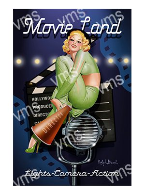 PIN0156A MOVIELAND MOVIES CINEMA FILMS PIN UP METAL SIGN 12"X18"