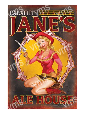 PIN0189A CALAMITYJANES ALE HOUSE METAL SIGN  12"X18"