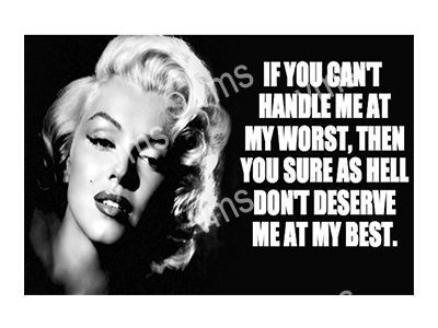 PIN0201 MARILYN MONROE AT MY BEST METAL SIGN 12"X8"