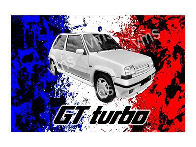 REN0100 RENAULT 5GT TURBO METAL SIGN 18"X12"