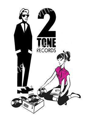 SKA0201 2 TONE SKA MUSIC SKA GIRL SKA BOY 2 TONE RECORDS METAL SIGN 8"X12"