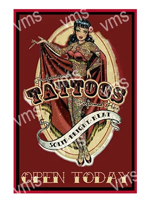 TAT0101 TATTOOS OPEN TODAY TATTOO SHOP METAL SIGN  12"X18"