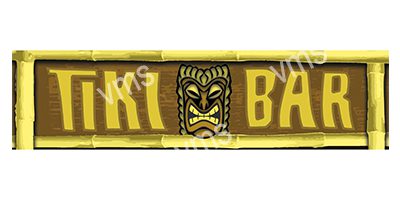 TIKI011 TIKI BAR METAL SIGN 4.5"X18"