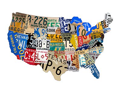 USAMAP001 LARGE USA MAP PLASMA SHAPE METAL SIGN 24"X17"