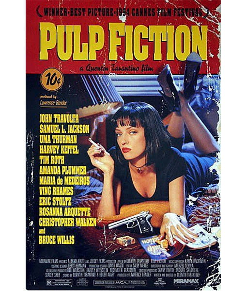 FI011 PULP FICTION METAL SIGN 12"X18"